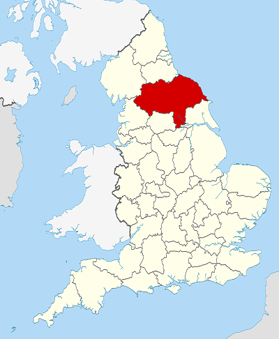 Figure 1 : Situation géographique du North Yorkshire (source Wikipédia)