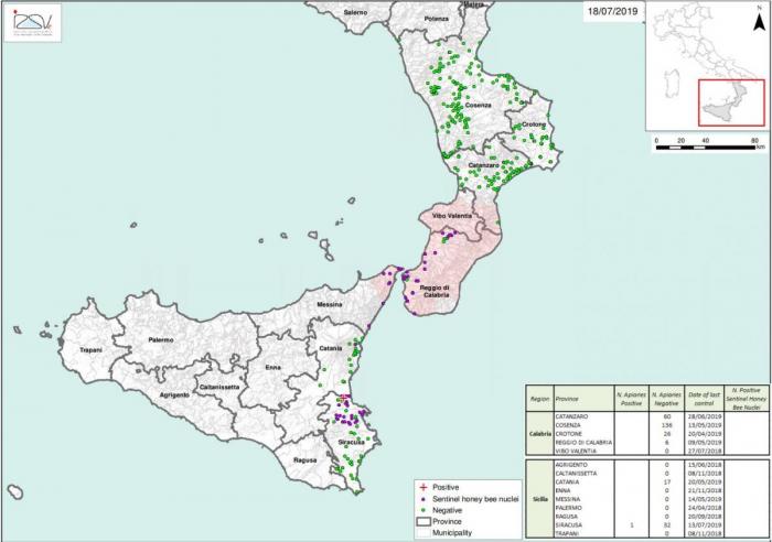 Figure 4 – Activités de surveillance dans les régions de Calabre et de Sicile en 2019