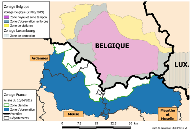 Figure 4. Actualisation des zones en France