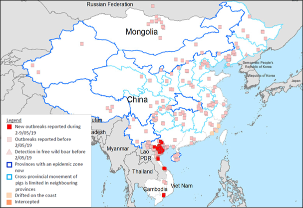 Figure 1. Situation de la PPA en Asie