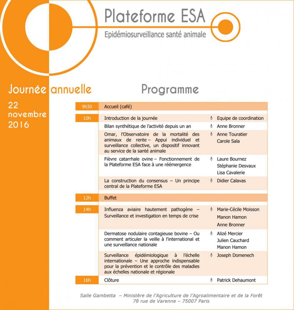 Programme journée annuelle Plateforme ESA 2016